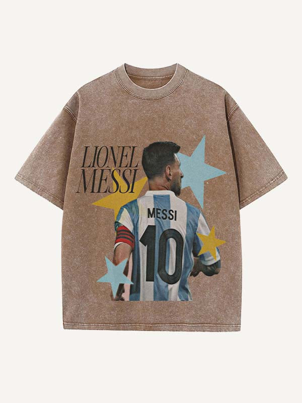 Lionel Messi Print Round Neck T-shirt