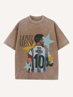 Lionel Messi Print Round Neck T-shirt