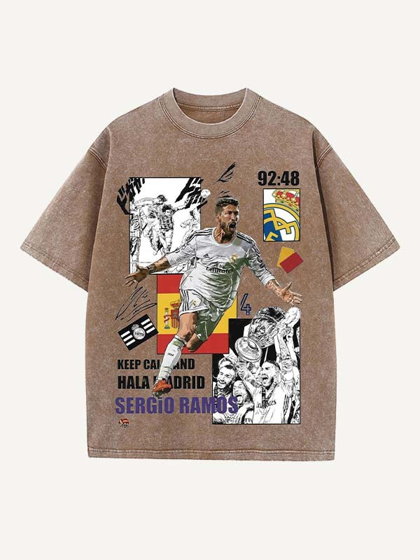 Sergio Ramos Print Round Neck T-shirt
