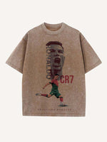 Cristiano Ronaldo Print Round Neck T-shirt