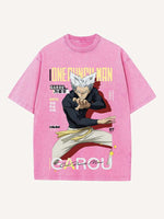 One-Punch Man Print Round Neck T-shirt