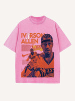 Allen Iverson Print Round Neck T-shirt