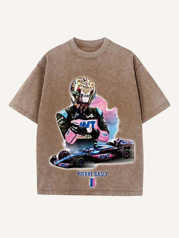 Pierre Gasly Print Round Neck T-shirt