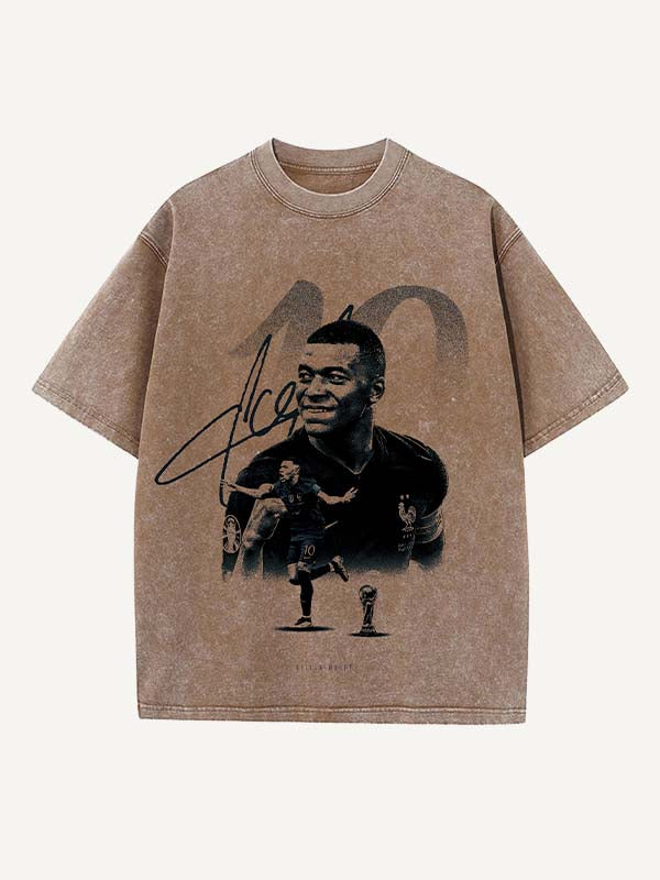 Kylian Mbappé Print Round Neck T-shirt