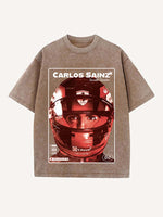 Carlos Sainz Print Round Neck T-shirt