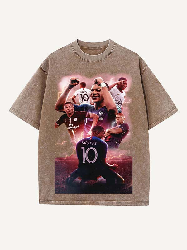 Kylian Mbappé Print Round Neck T-shirt