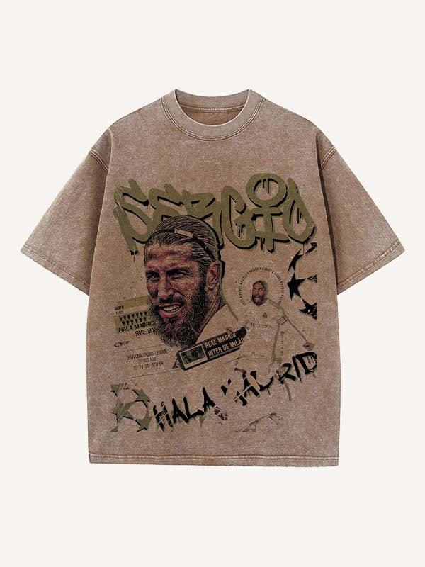 Sergio Ramos Print Round Neck T-shirt