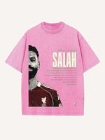 Mohamed Salah Print Round Neck T-shirt
