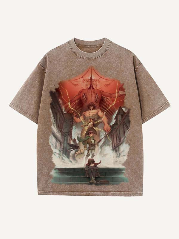 Attack on Titan Print Round Neck T-shirt