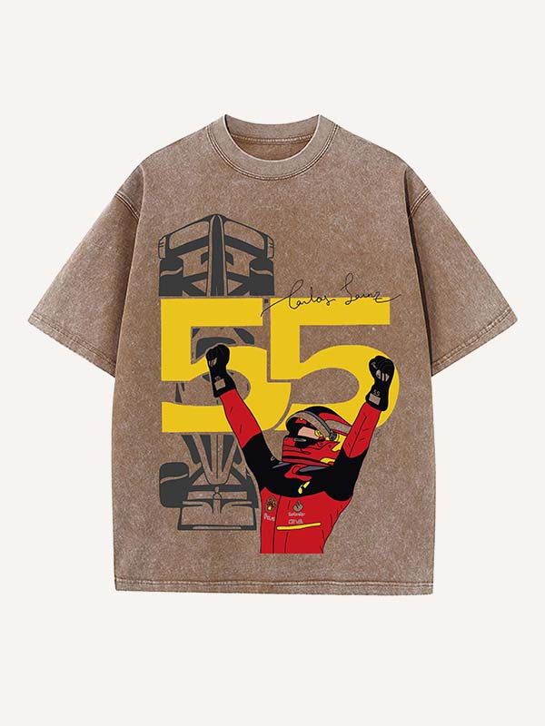 Carlos Sainz Print Round Neck T-shirt