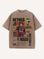 Neymar Print Round Neck T-shirt