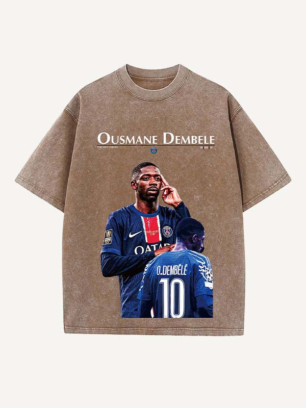 Ousmane Dembélé Print Round Neck T-shirt