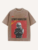 Lewis Hamilton Print Round Neck T-shirt