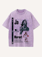 Ja Morant Print Round Neck T-shirt