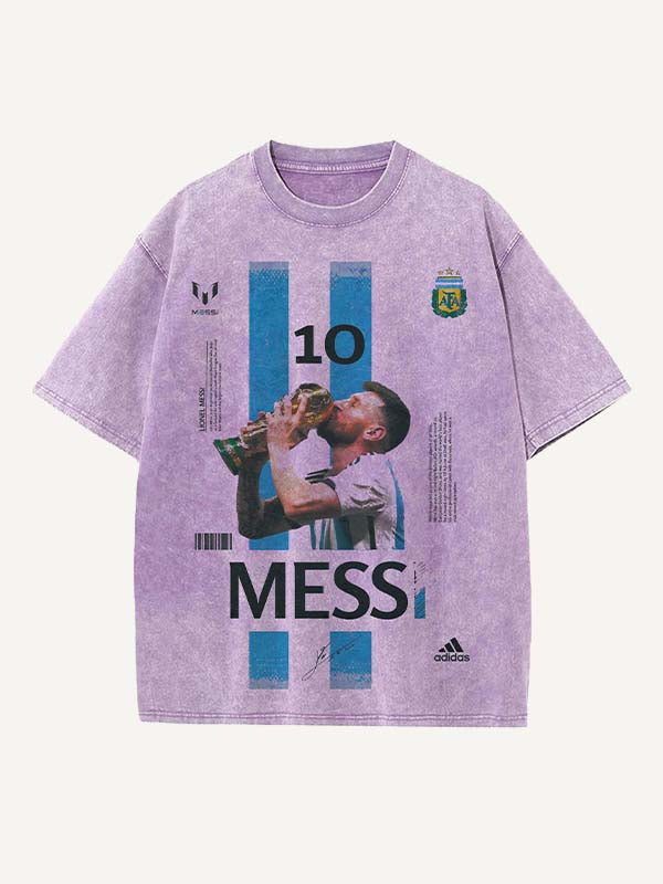 Lionel Messi Print Round Neck T-shirt