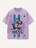 Lionel Messi Print Round Neck T-shirt