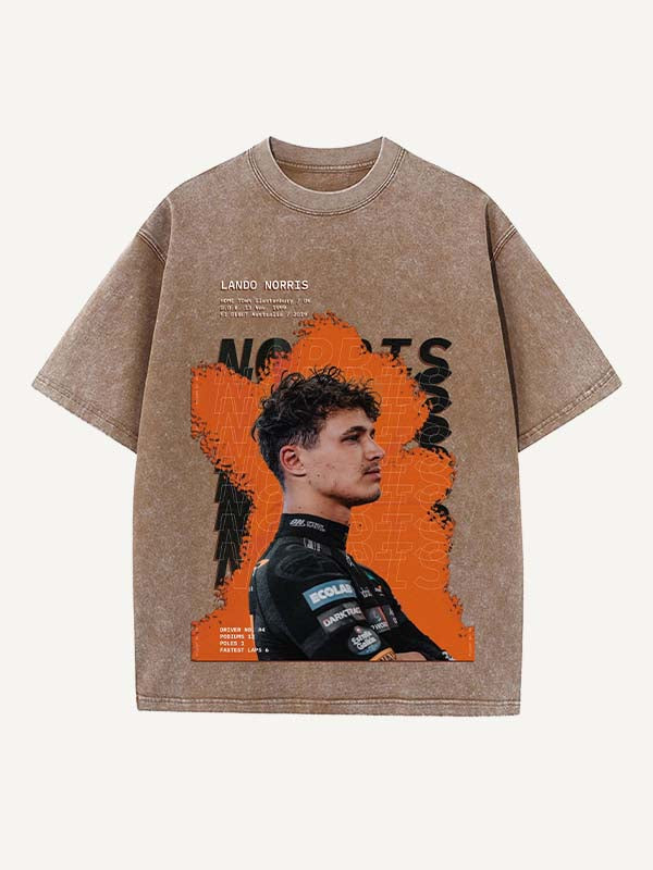 Lando Norris Print Round Neck T-shirt
