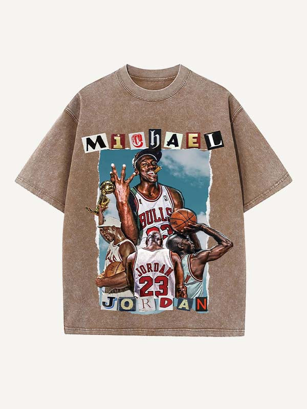 Michael Jordan Print Round Neck T-shirt