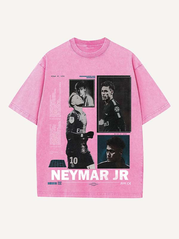 Neymar Print Round Neck T-shirt