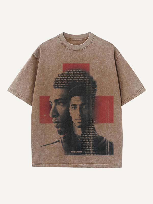 Jude Bellingham Print Round Neck T-shirt