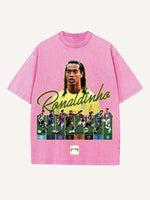Ronaldinho Print Round Neck T-shirt