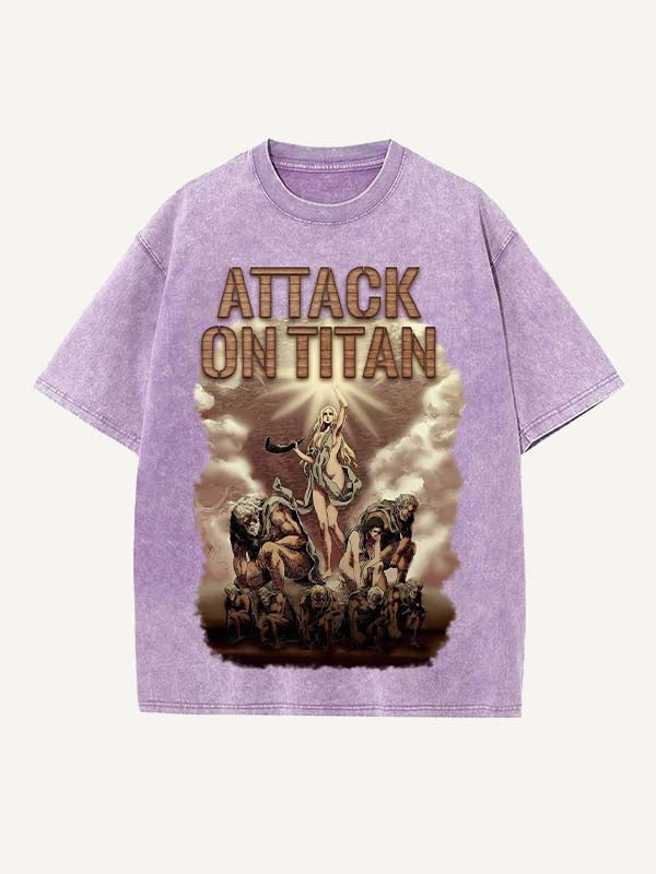 Attack on Titan Print Round Neck T-shirt