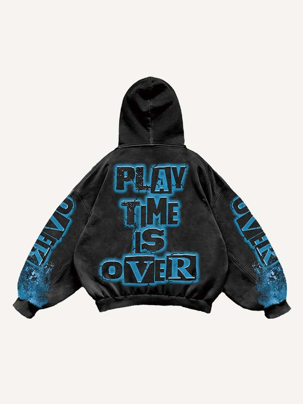 Halloween Horror Print Slant Pockets Hoodie