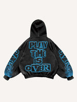 Halloween Horror Print Slant Pockets Hoodie