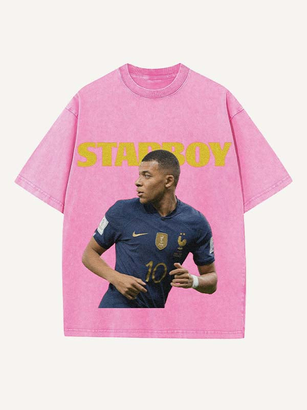 Kylian Mbappé Print Round Neck T-shirt