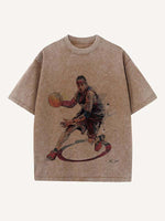 Allen Iverson Print Round Neck T-shirt