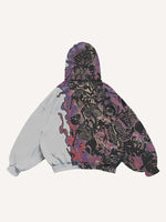 Fire Death Hell Skeleton Army Slant Pockets Hoodie