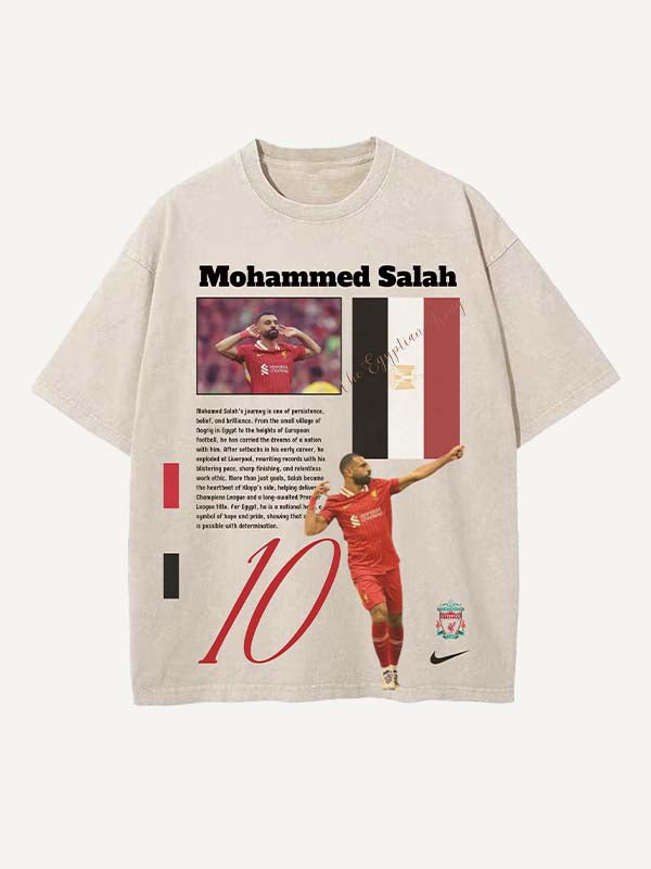 Mohamed Salah Print Round Neck T-shirt