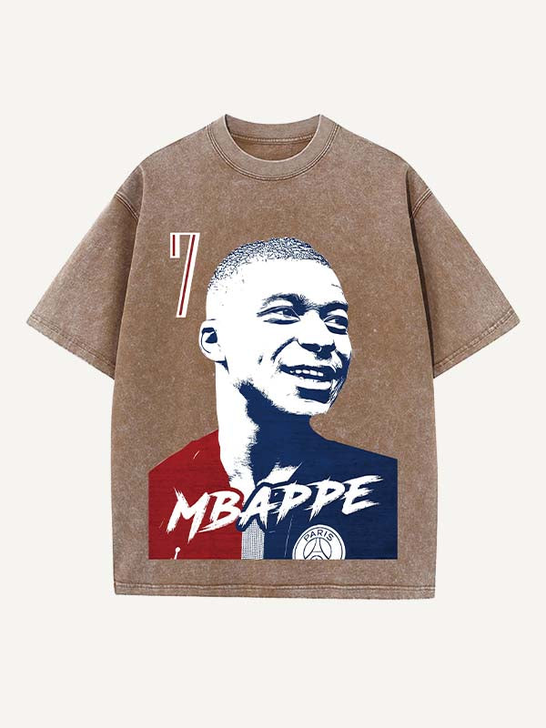 Kylian Mbappé Print Round Neck T-shirt