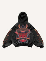 Ghost General&Dagger Print Slant Pockets Hoodie