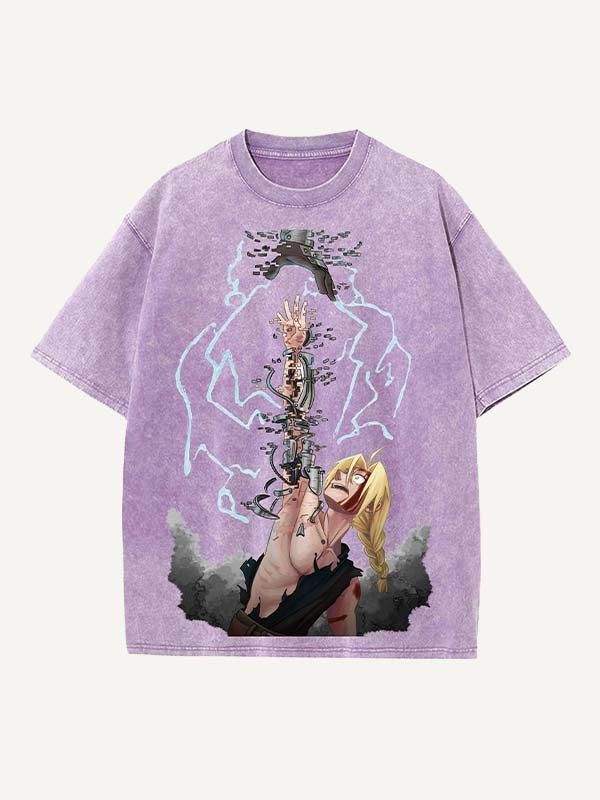 Fullmetal Alchemist Print Round Neck T-shirt