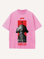 Lewis Hamilton Print Round Neck T-shirt