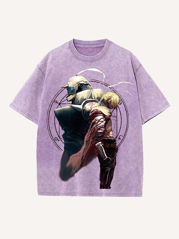 Fullmetal Alchemist Print Round Neck T-shirt