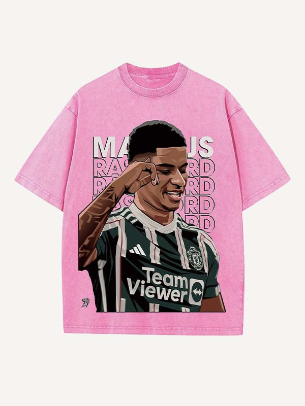 Marcus Rashford Print Round Neck T-shirt
