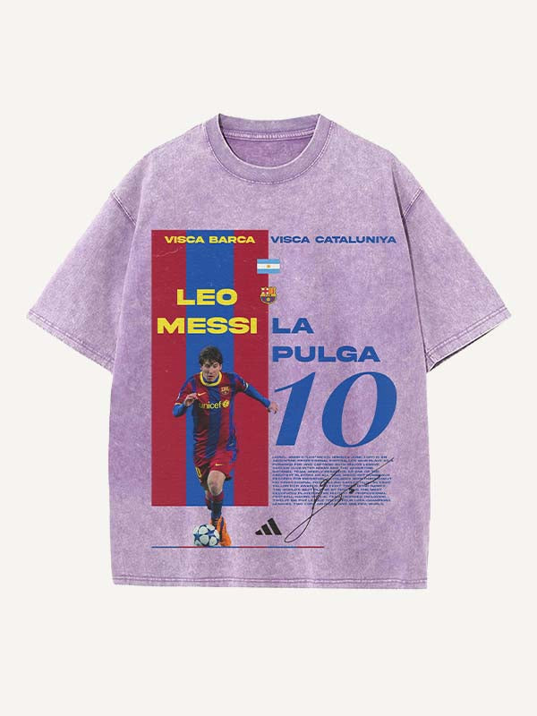 Lionel Messi Print Round Neck T-shirt
