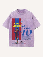 Lionel Messi Print Round Neck T-shirt