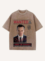 Sherlock Print Round Neck T-shirt