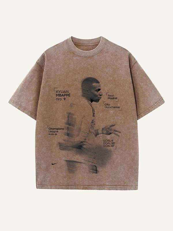 Kylian Mbappé Print Round Neck T-shirt
