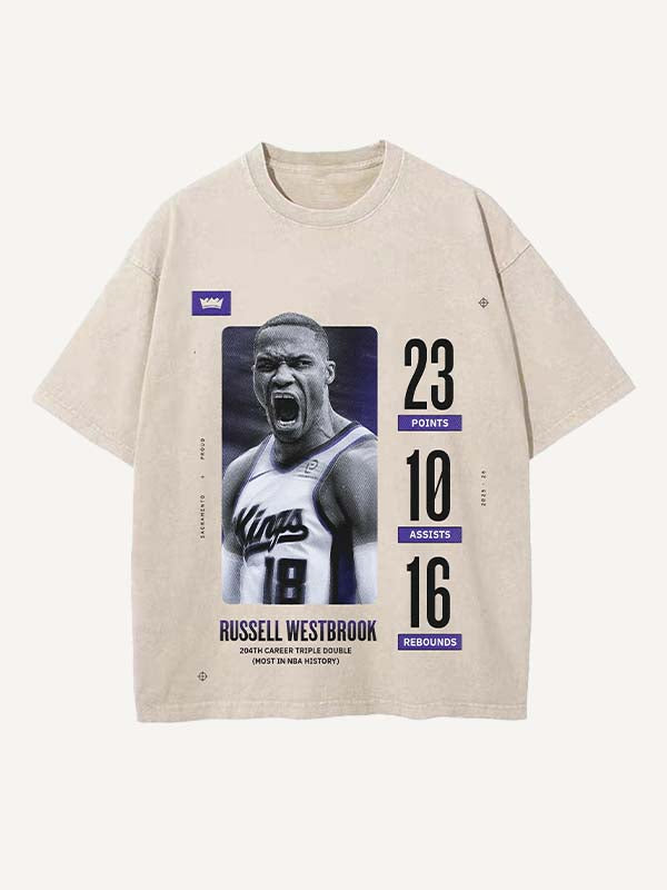 Russell Westbrook Print Round Neck T-shirt