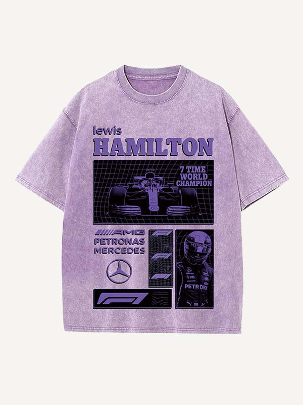 Lewis Hamilton Print Round Neck T-shirt