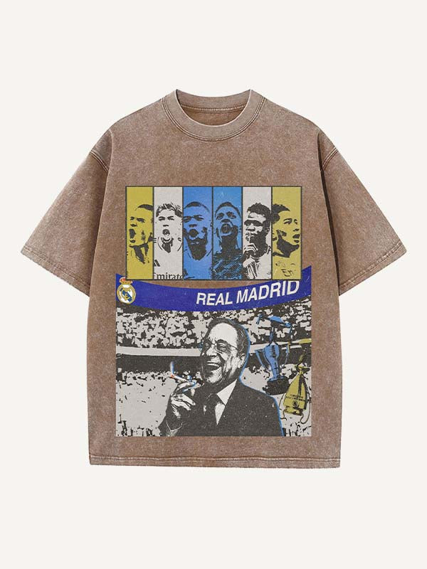 Real Madrid Print Round Neck T-shirt