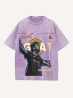 Lionel Messi Print Round Neck T-shirt