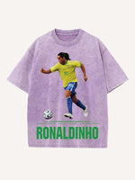 Ronaldinho Print Round Neck T-shirt
