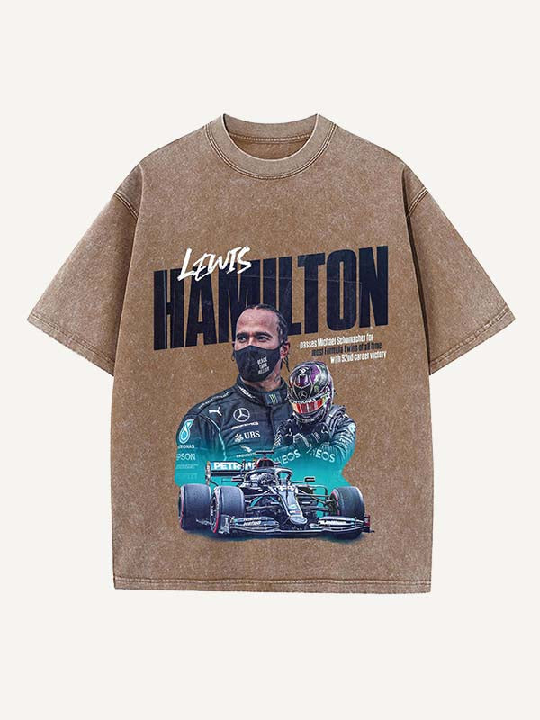 Lewis Hamilton Print Round Neck T-shirt