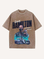 Lewis Hamilton Print Round Neck T-shirt