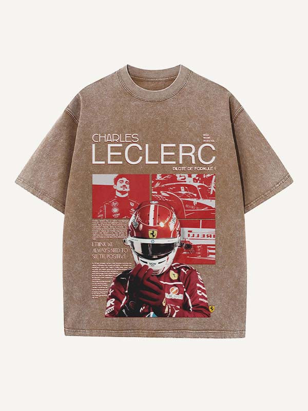 Charles Leclerc Print Round Neck T-shirt